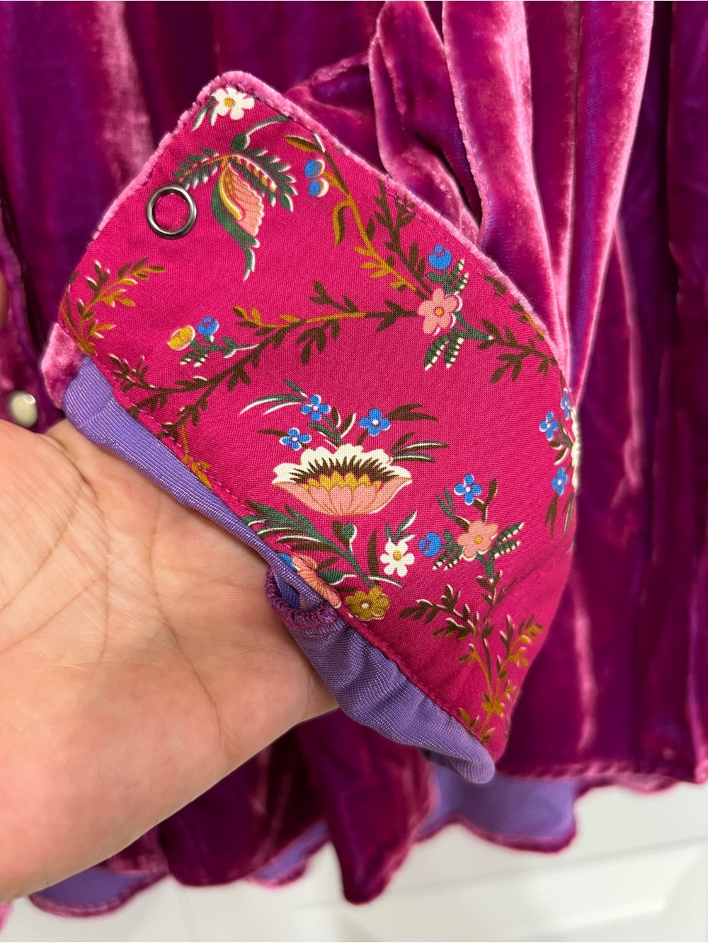 Sundance Rayon/Silk Velvet Button Up Shirt Long Sleeve Fuchsia Pink Size XXL - Picture 8 of 16